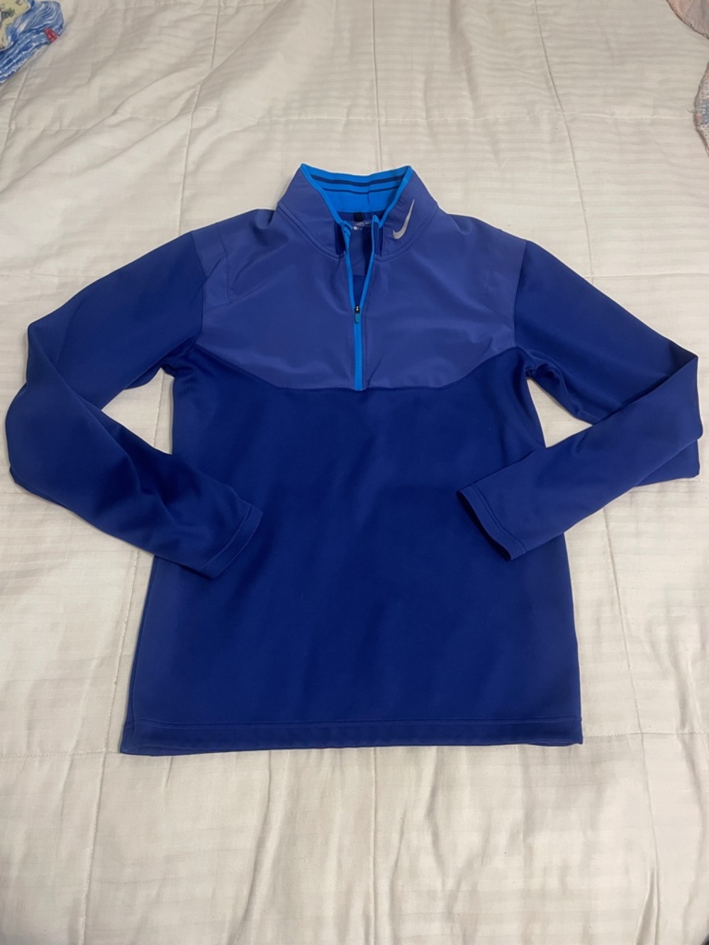 Nike Royal and Light Blue Quarter-Zip Pullover